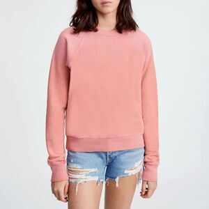 Re/done Hanes Classic Raglan Crewneck Sweatshirt Faded Clay Size Small NWT